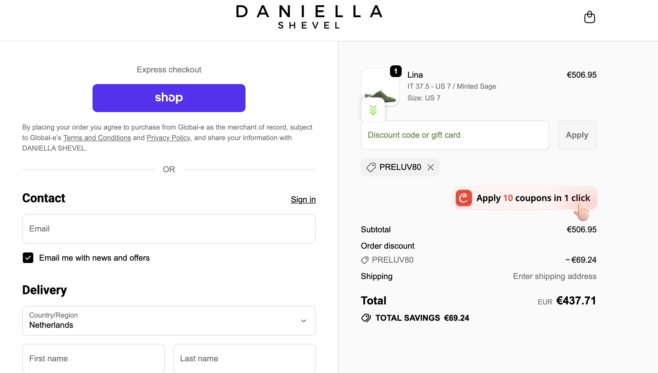 Use Discount Code PRELUV80 for $80 OFF Sitewide at Daniella Shevel